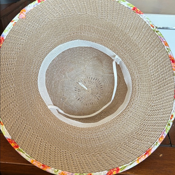Floral Ribbon Tan Sun Hat - Picture 4 of 4